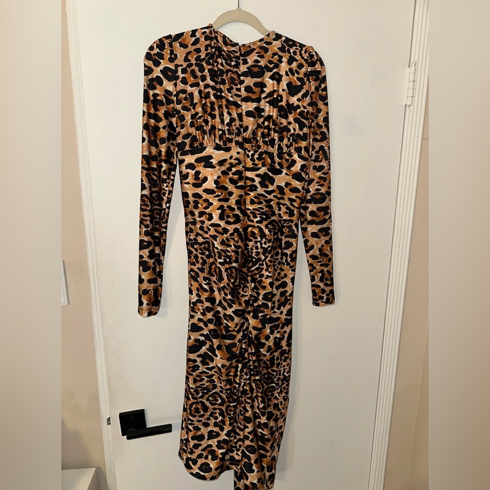 NWOT Rabanne x H&M Leopard Print Buckle Detail Dress SIZE Small - Picture 6 of 8